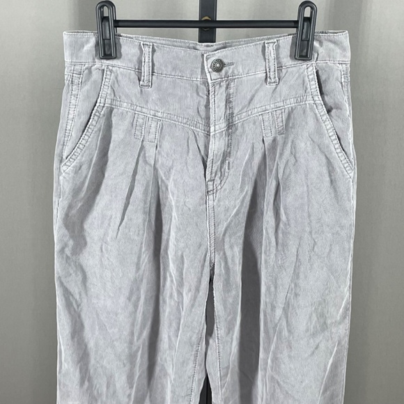 NEW American Eagle Outfitters Pants Womens 0 gray corduroy straight taper casual - Picture 2 of 10